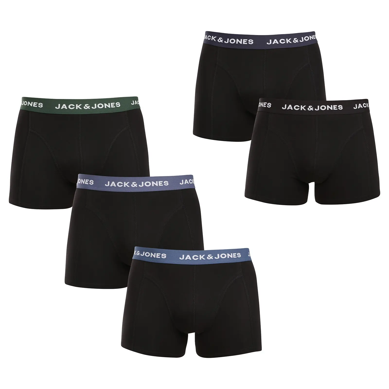 5PACK pánské boxerky Jack and Jones černé (12254366)