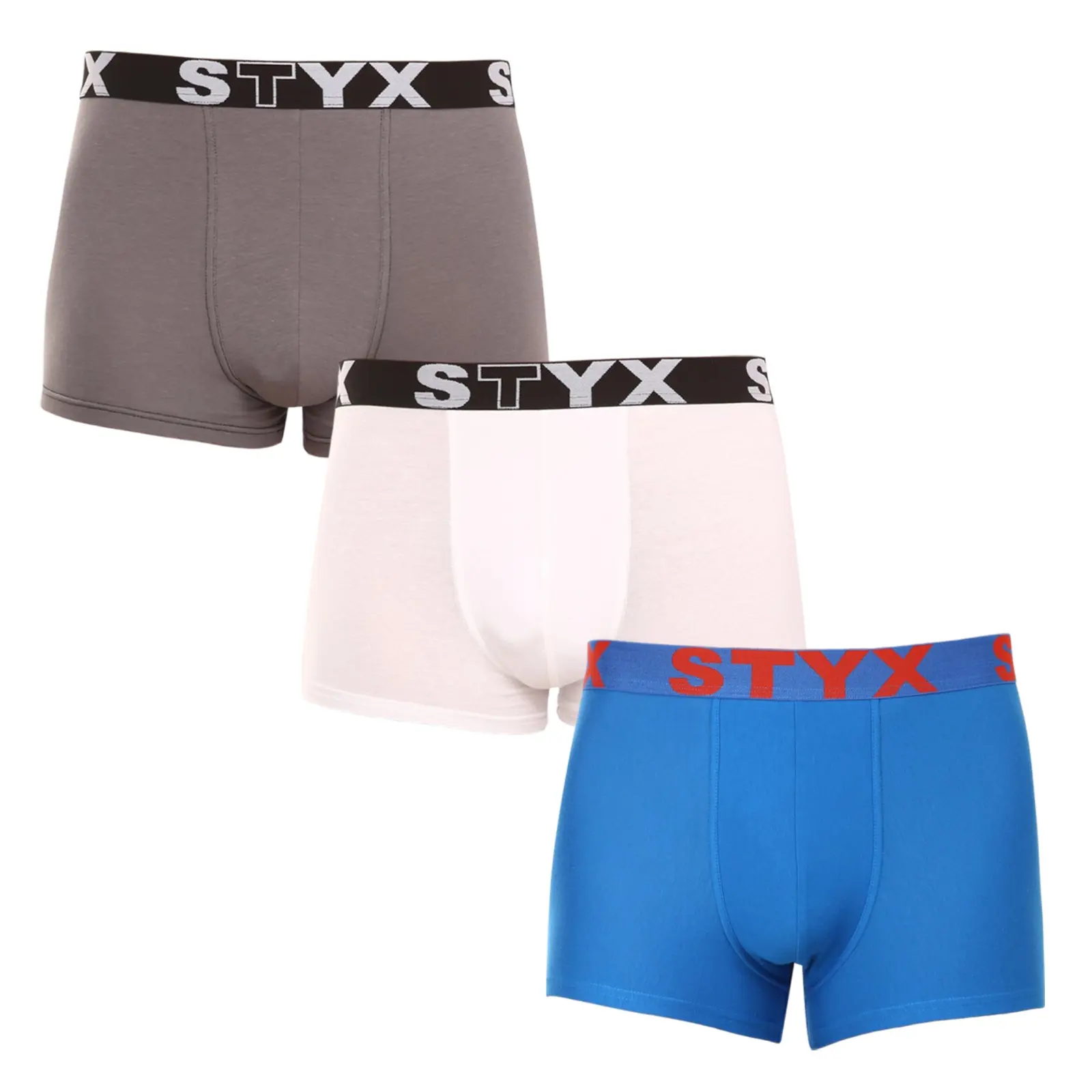 3PACK pánské boxerky Styx sportovní guma vícebarevné (3G10137)