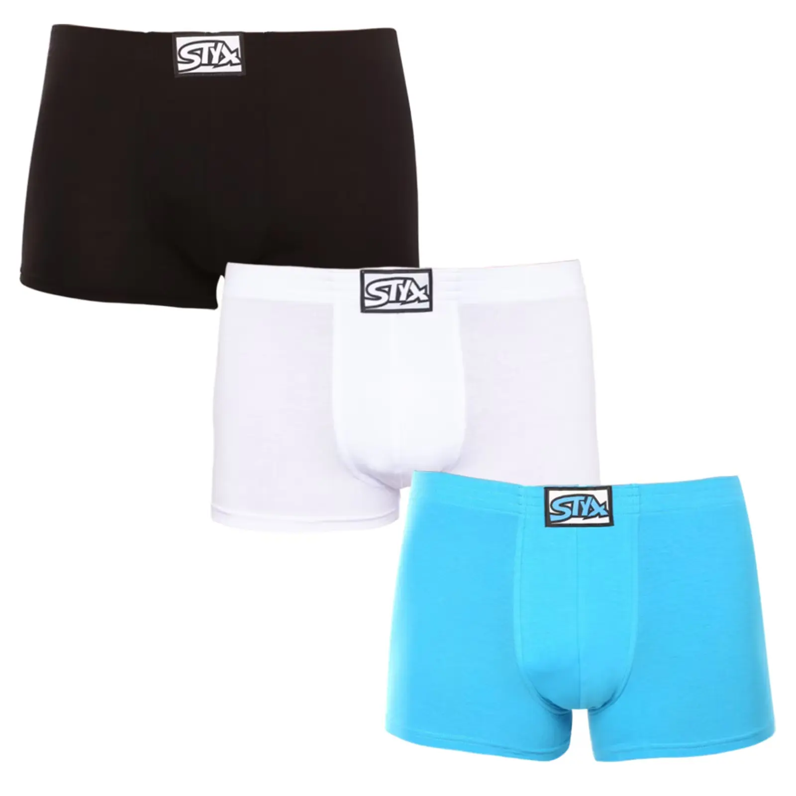 3PACK pánské boxerky Styx klasická guma vícebarevné (3Q96019)
