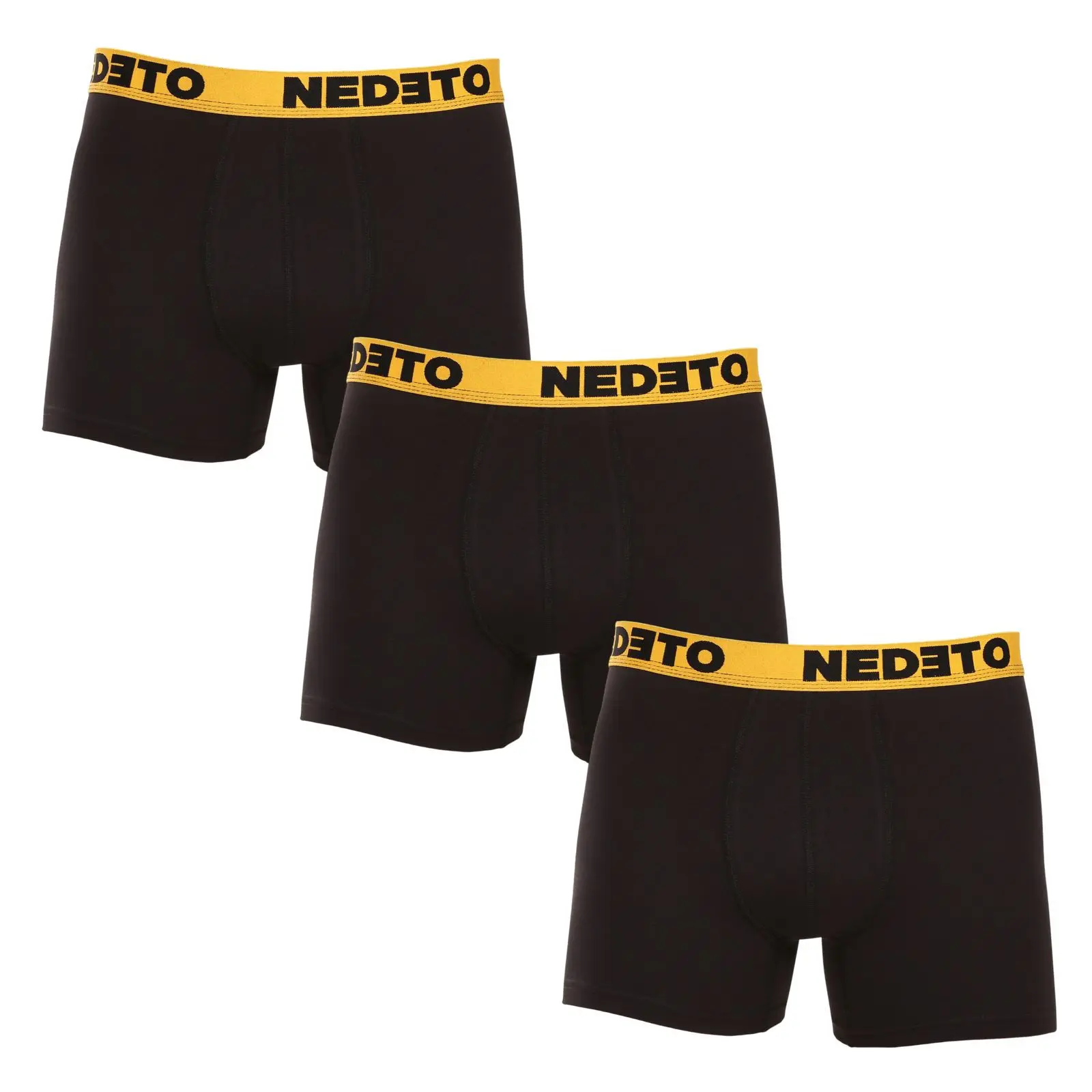 3PACK pánské boxerky Nedeto černé (3NBC2) XXL, trenky / trenýrky
