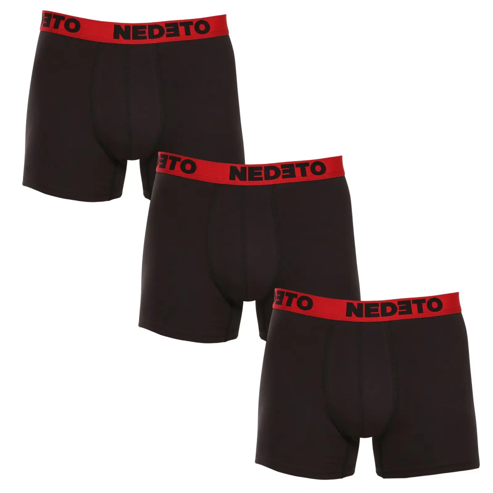3PACK pánské boxerky Nedeto černé (3NBC4)