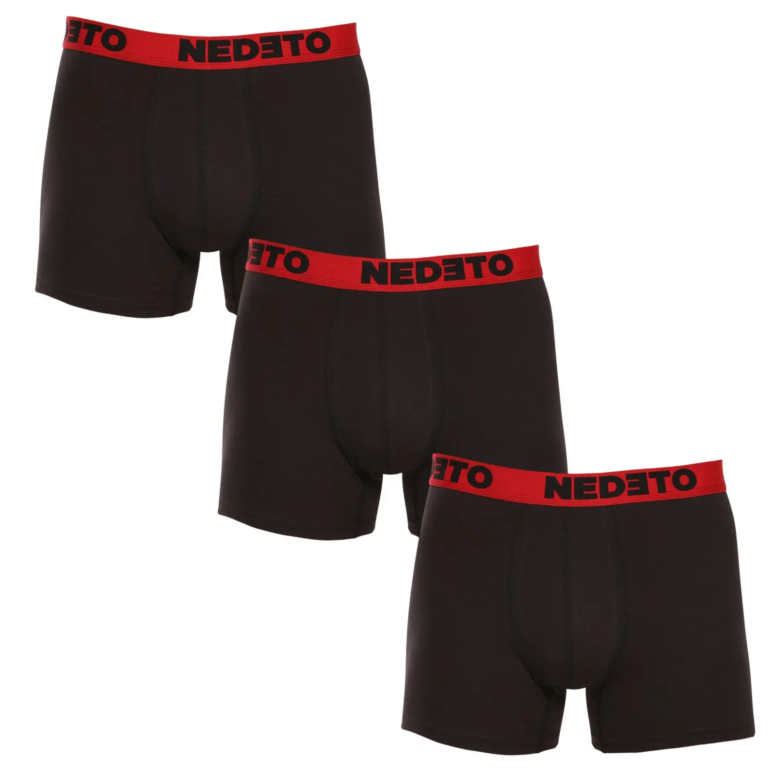 3PACK pánské boxerky Nedeto černé (3NBC4)