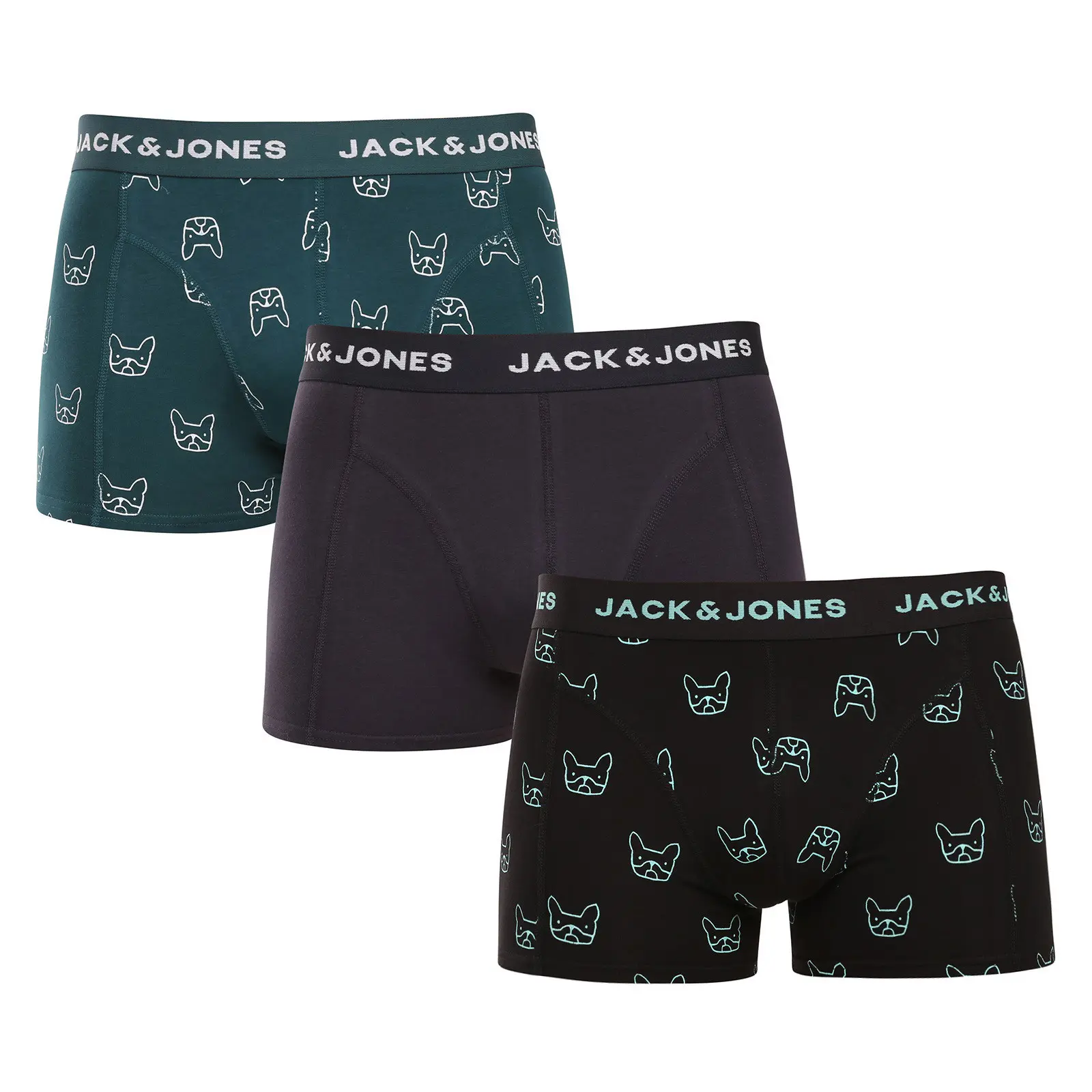 3PACK pánské boxerky Jack and Jones vícebarevné (12275817)