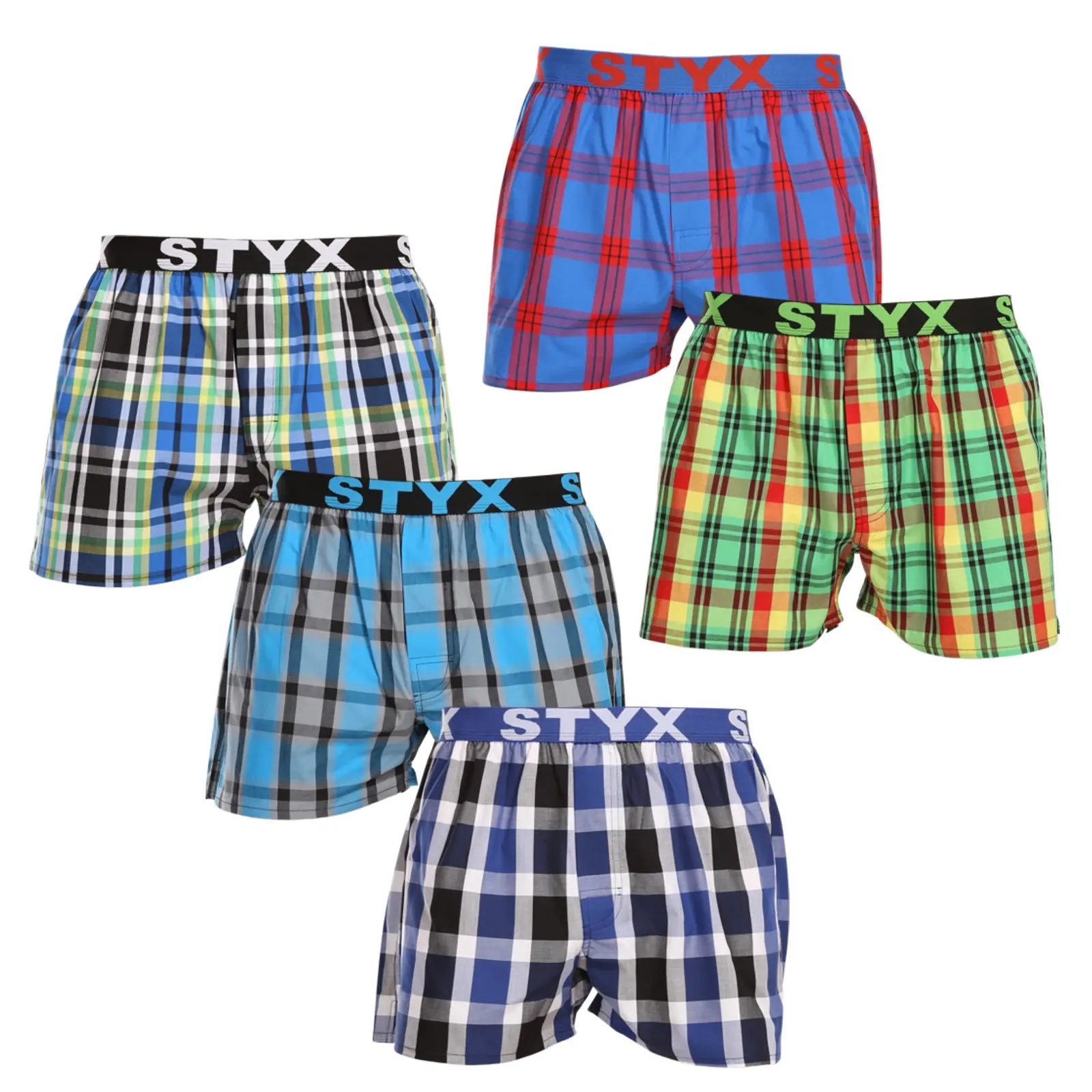 5PACK pánské trenky Styx sportovní guma vícebarevné (5B1167890) S, trenýrky