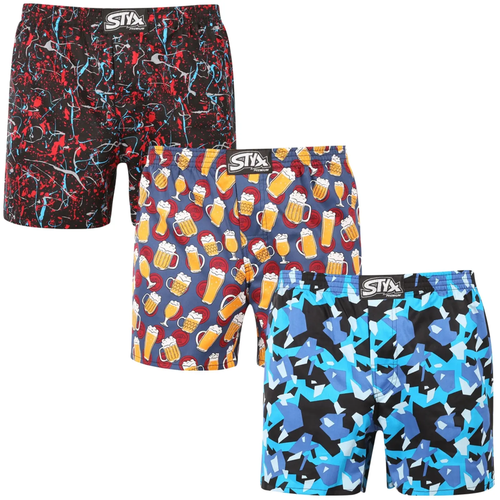3PACK pánské trenky Styx premium art klasická guma (3AP18458)