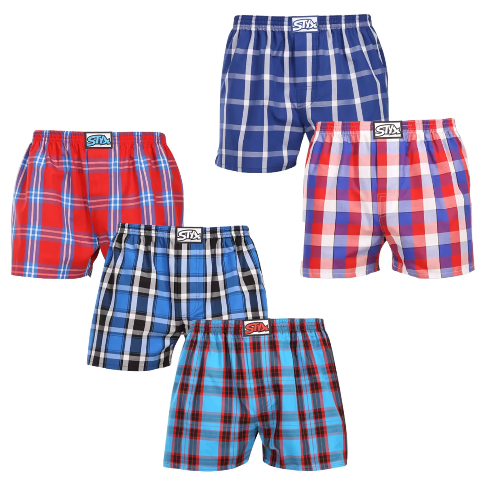 5PACK pánské trenky Styx klasická guma vícebarevné (5A110610)