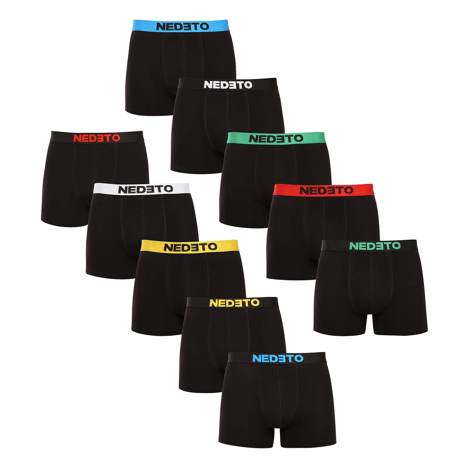 10PACK pánské boxerky Nedeto černé (10NBC1)