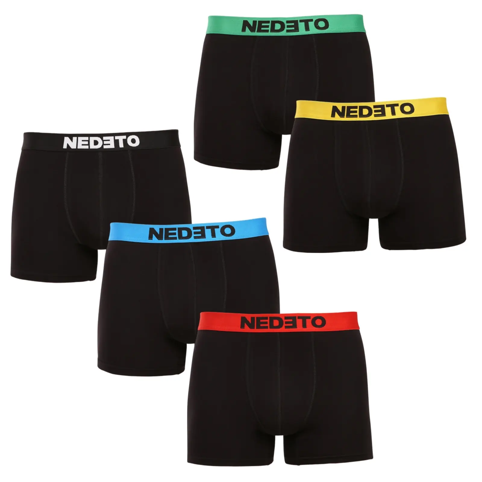 5PACK pánské boxerky Nedeto černé (5NBC1)