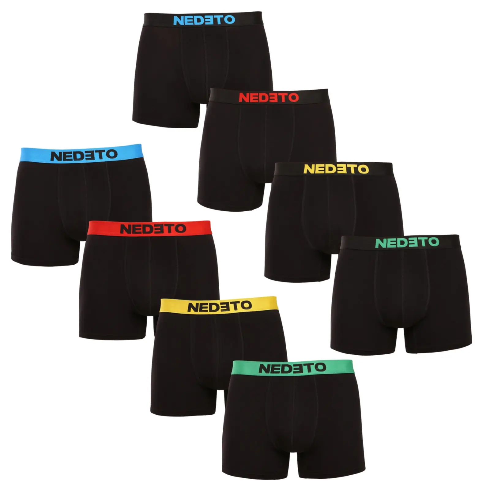 8PACK pánské boxerky Nedeto černé (8NBC1)