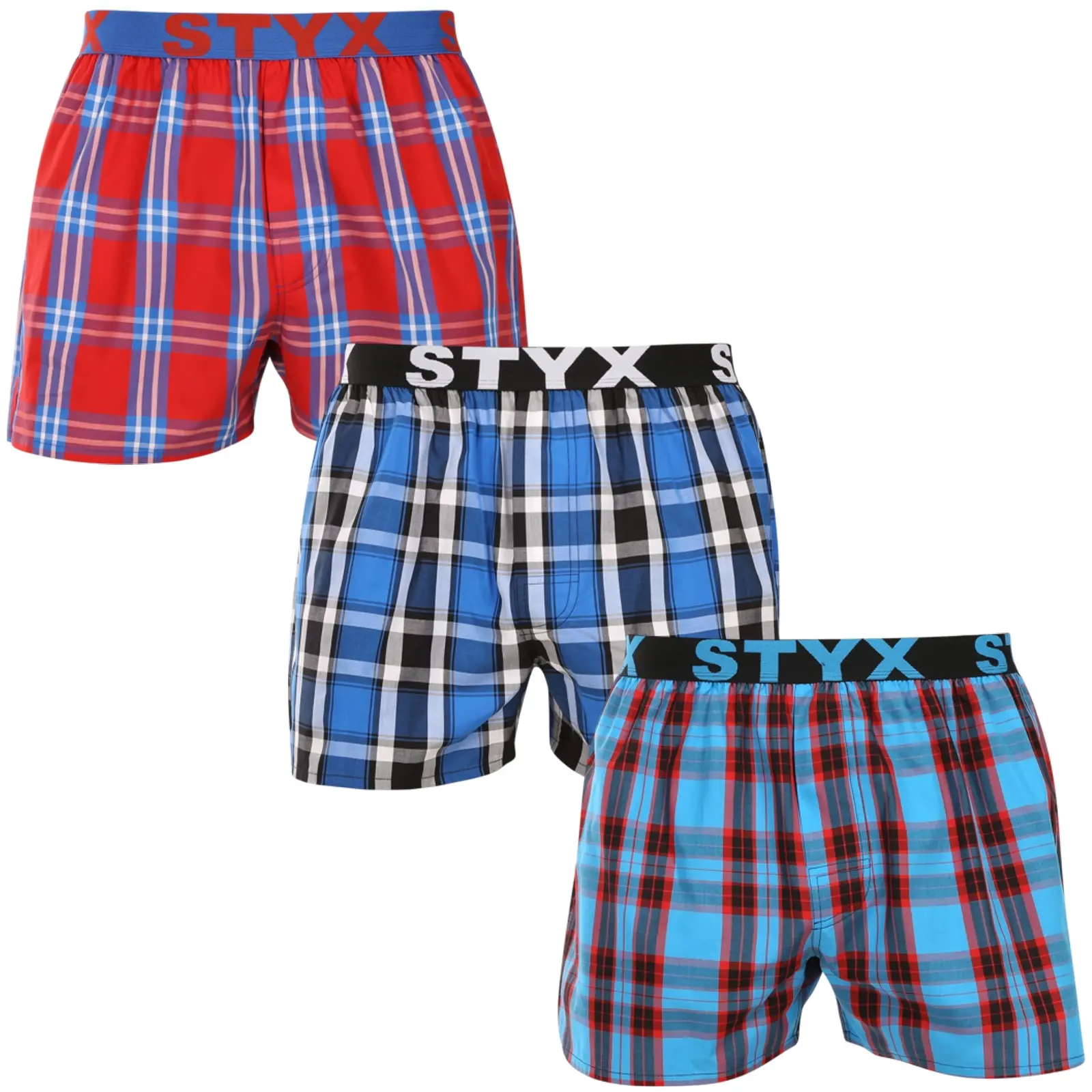 3PACK pánské trenky Styx sportovní guma vícebarevné (3B110810)