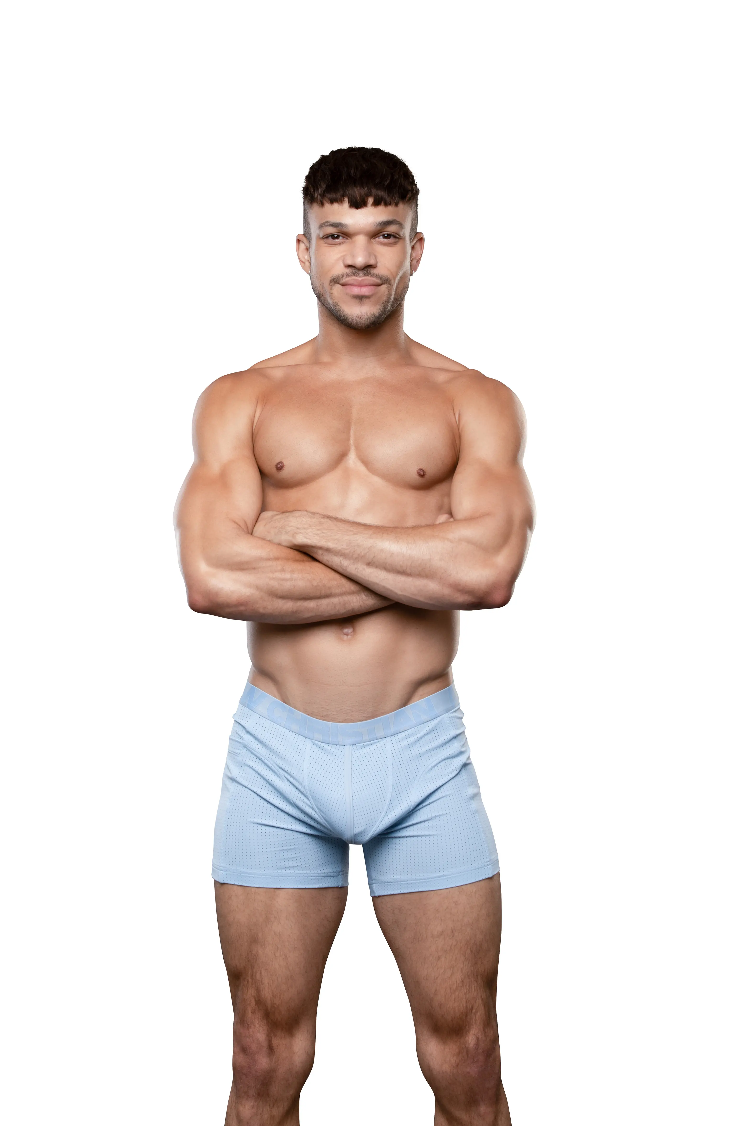 Pánské boxerky Andrew Christian modré MESH GYM (93636-PWBL) M, trenky / trenýrky