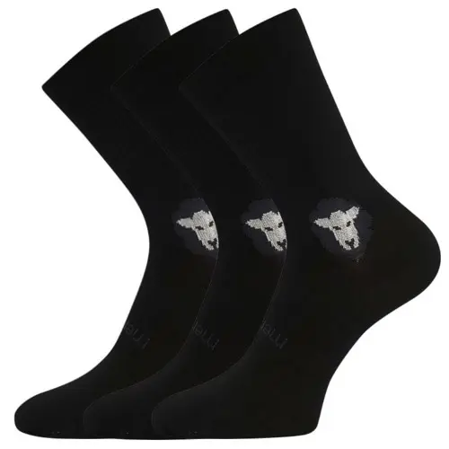3PACK ponožky VoXX merino černé (Barefootan merino-black)