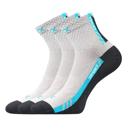 3PACK ponožky VoXX sportovní světle šedé (Pius)
