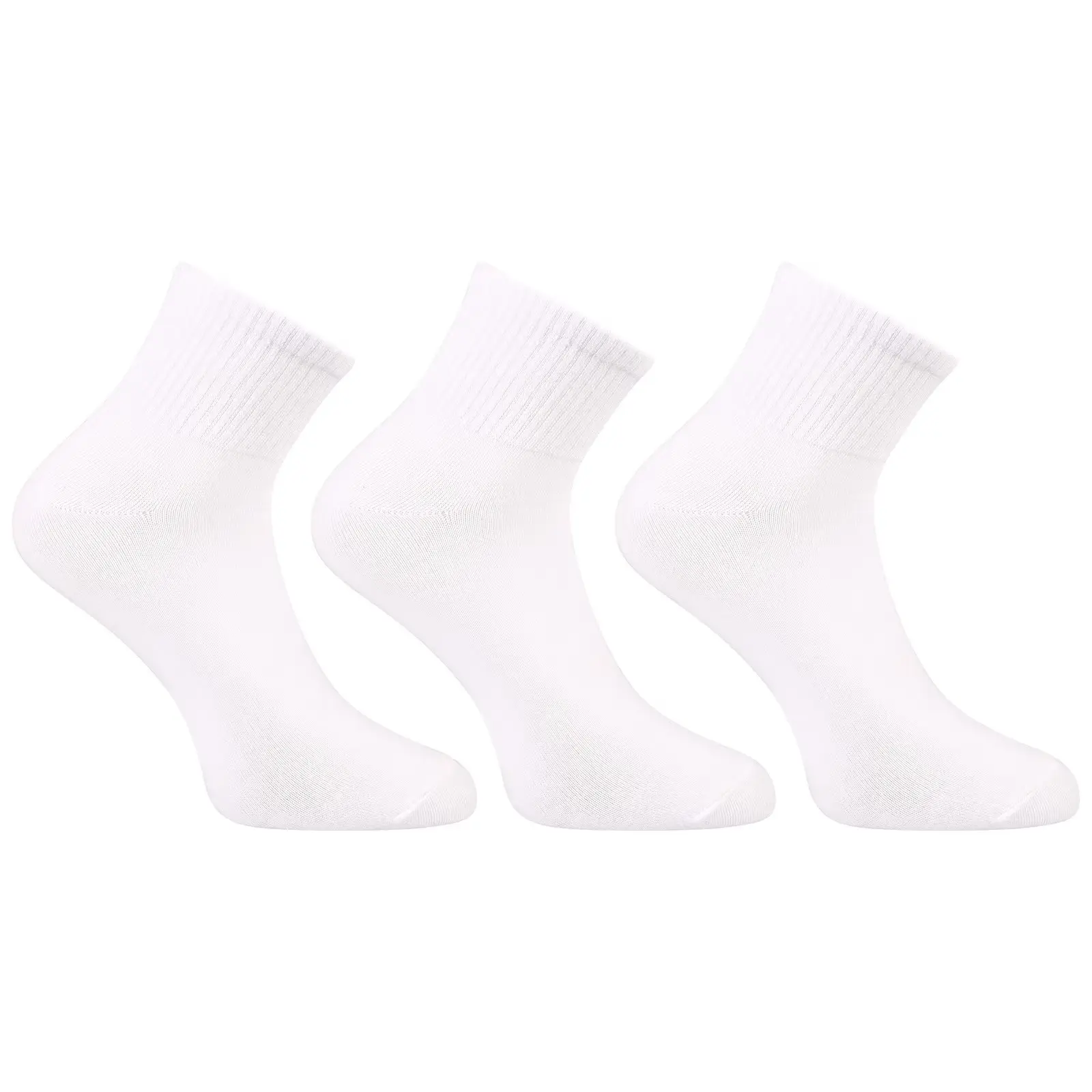 3PACK ponožky Benysøn kotníkové bílé (B-6152)