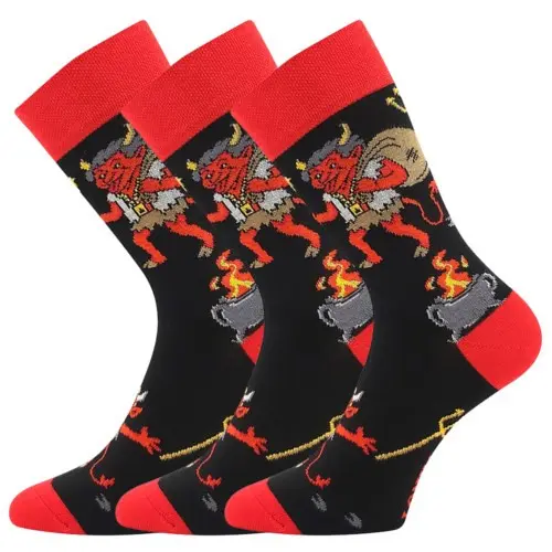 3PACK veselé ponožky Lonka vícebarevné (Trepifajxl čert) S