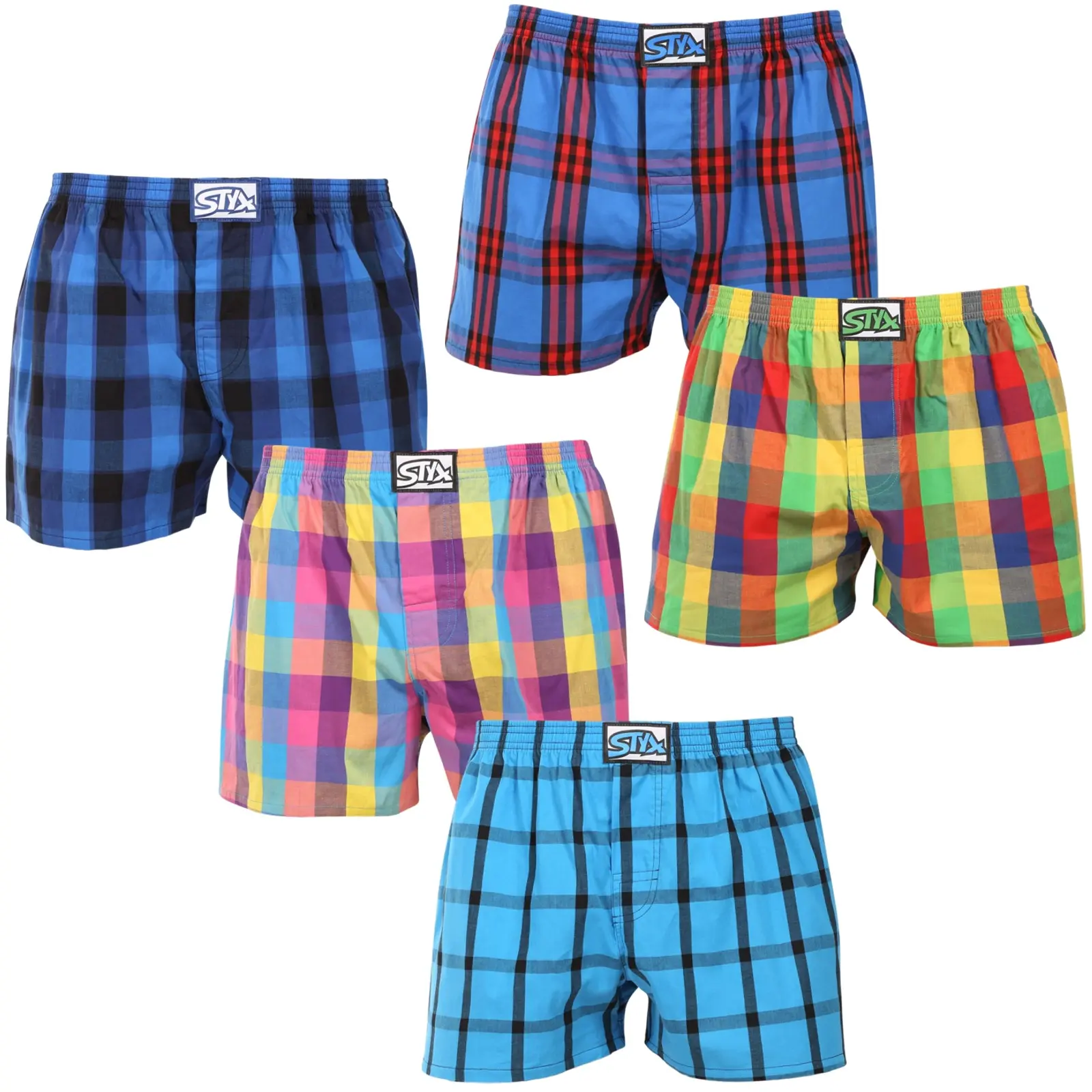 5PACK pánské trenky Styx klasická guma vícebarevné (5A0112345) XL, trenýrky