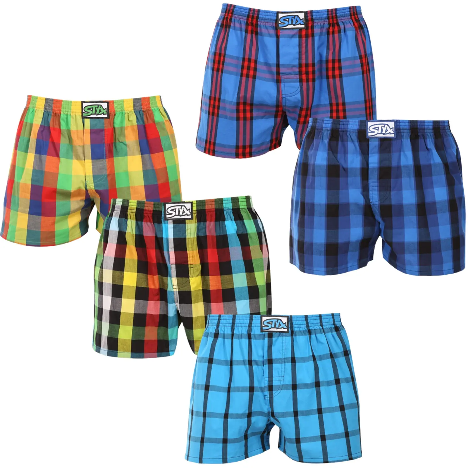 5PACK pánské trenky Styx klasická guma vícebarevné (5A0112356) S, trenýrky