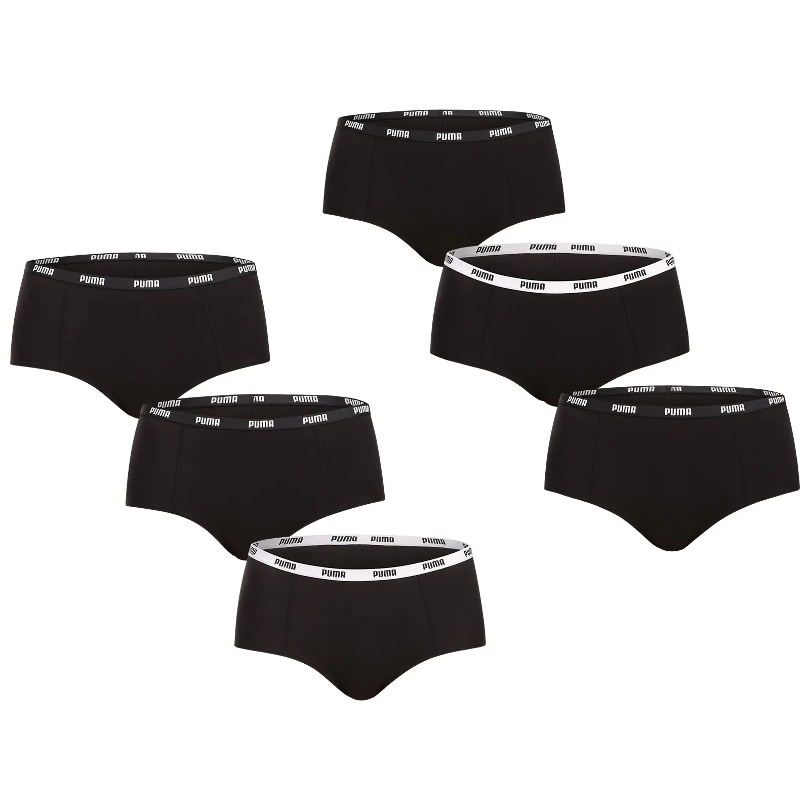 6PACK dámské kalhotky Puma černé (701218848 001)