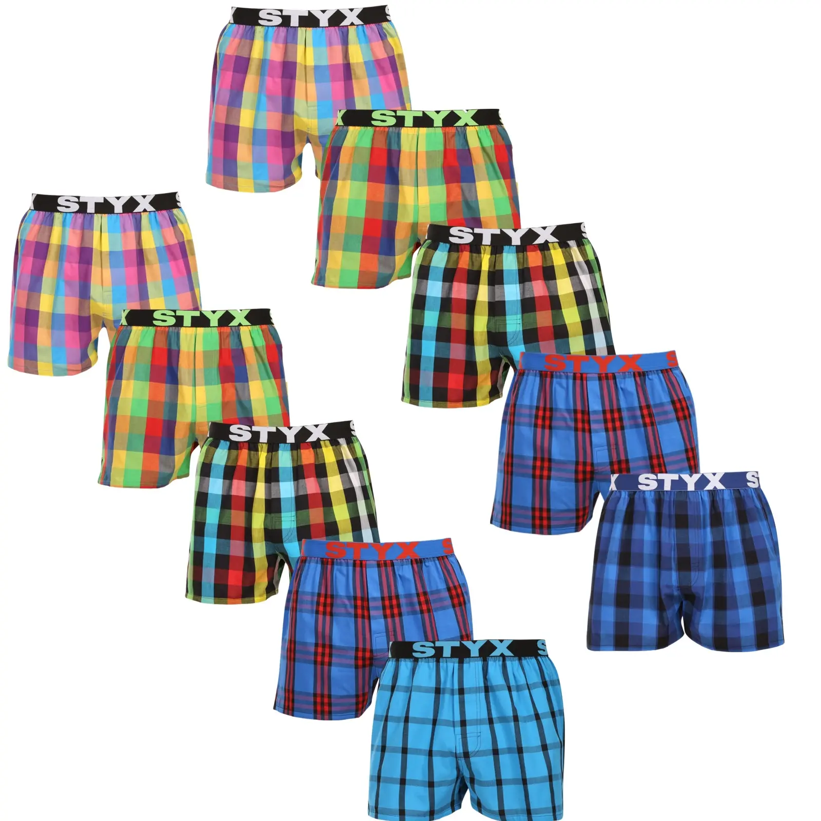 10PACK pánské trenky Styx sportovní guma vícebarevné (10B0106) M, trenýrky