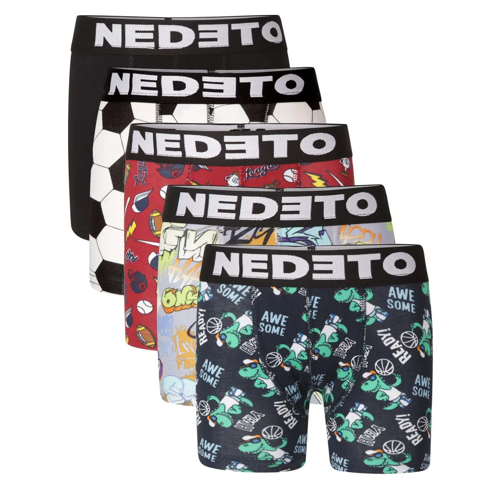 5PACK dětské boxerky Nedeto vícebarevné (5NBDV1)
