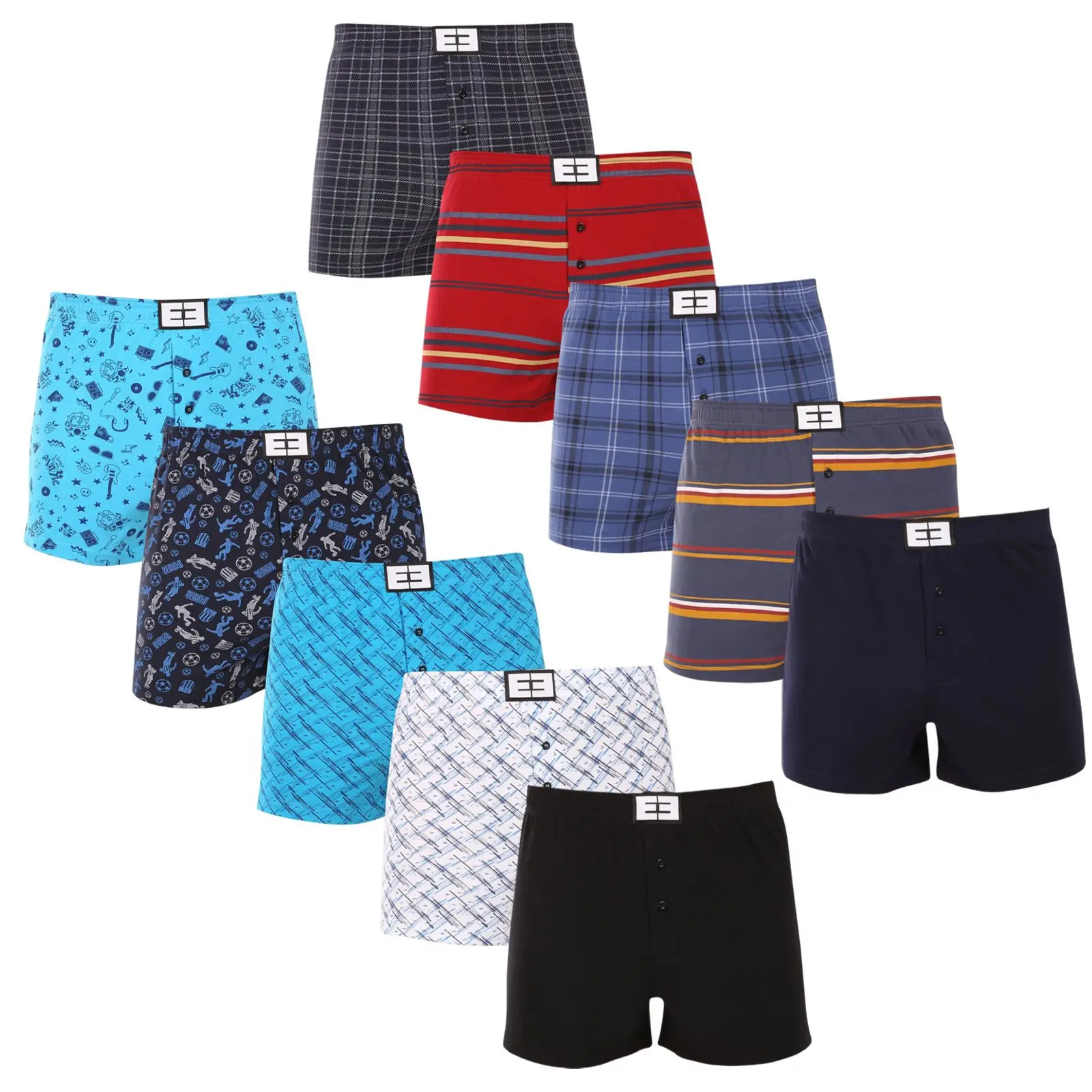 10PACK pánské trenky Nedeto vícebarevné (10NTV01)