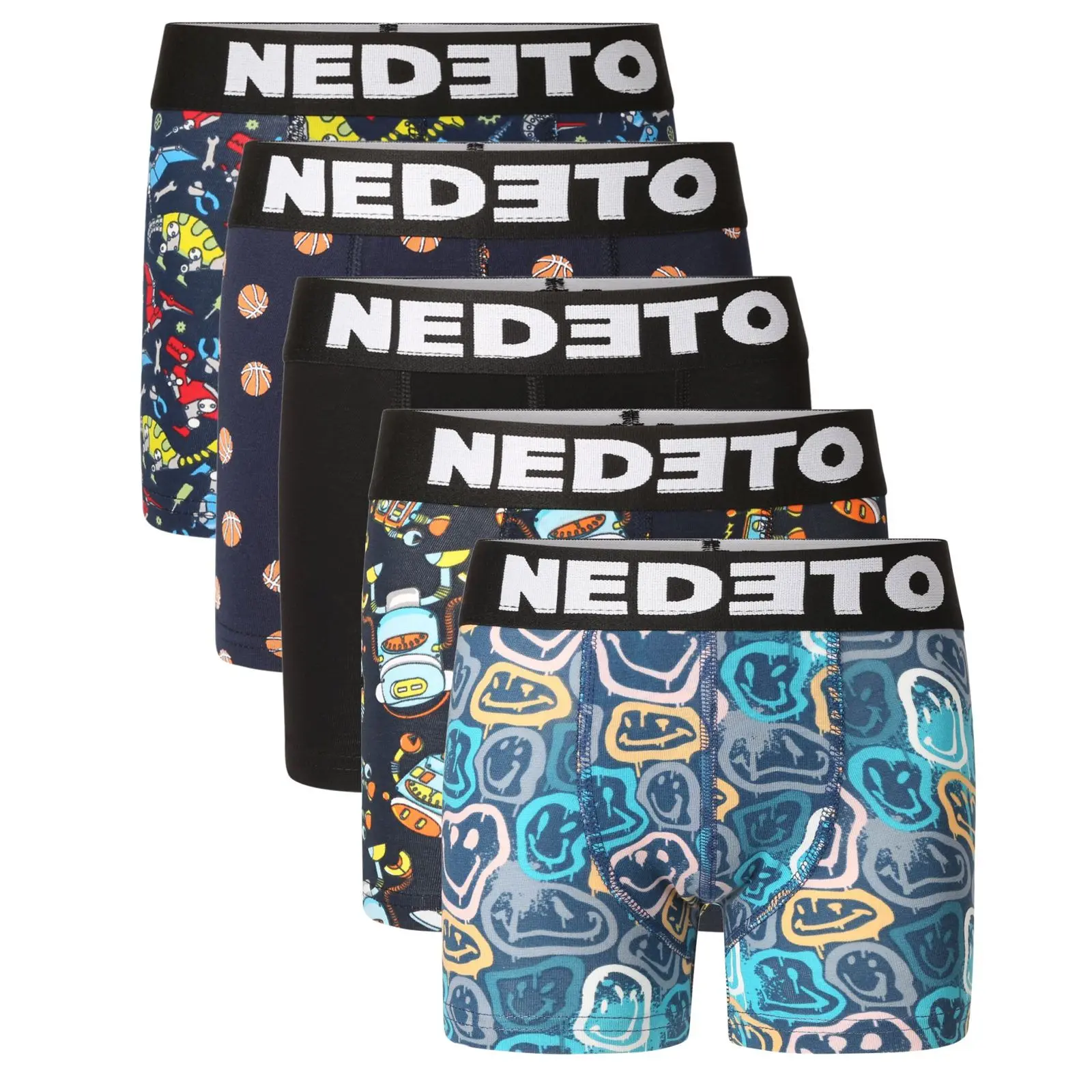 5PACK dětské boxerky Nedeto vícebarevné (5NBDV3)