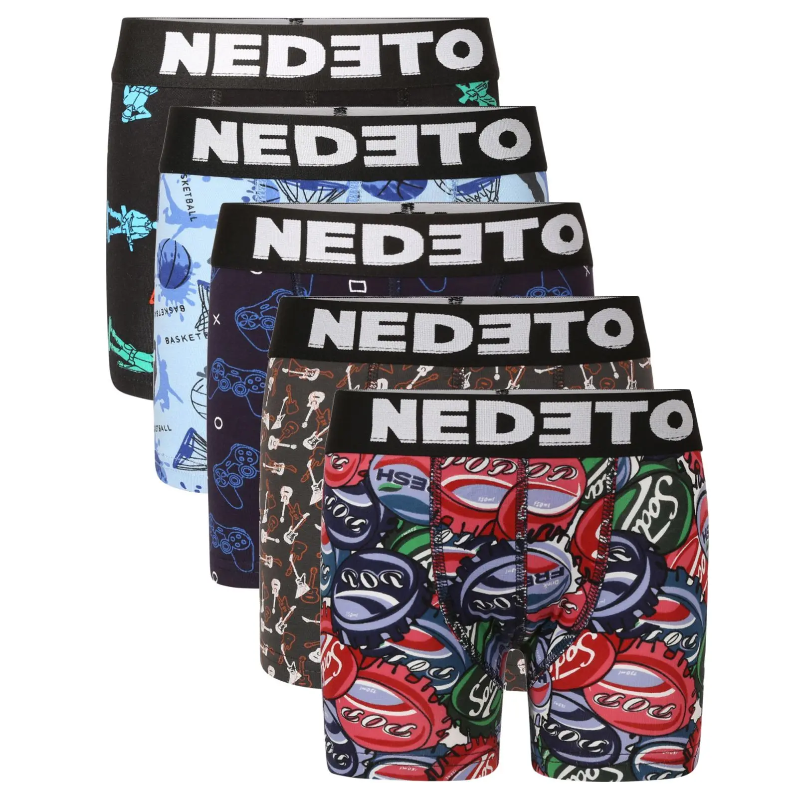 5PACK dětské boxerky Nedeto vícebarevné (5NBDV4)