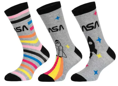 3PACK dětské ponožky NASA vícebarevné (39270/grey)