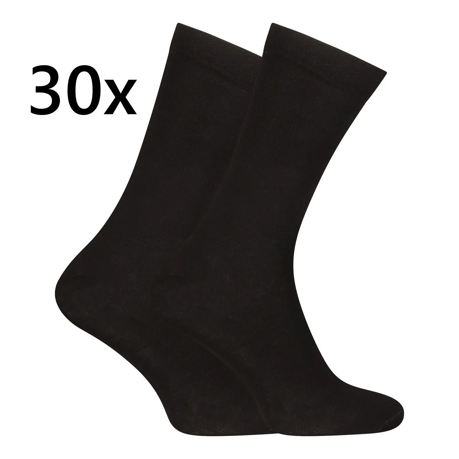 30PACK ponožky Nedeto vysoké bambusové černé (30PBV01) M