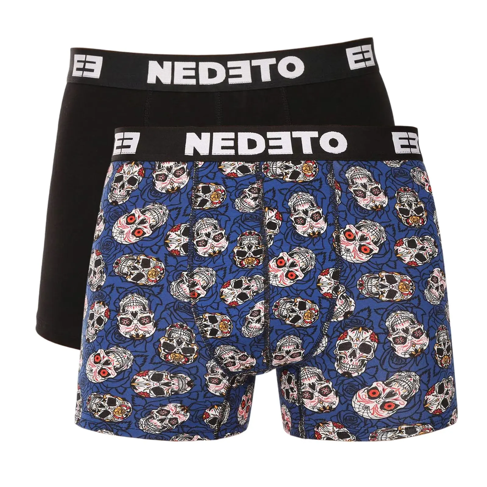 2PACK pánské boxerky Nedeto vícebarevné (2NBV1) 5XL, trenky / trenýrky