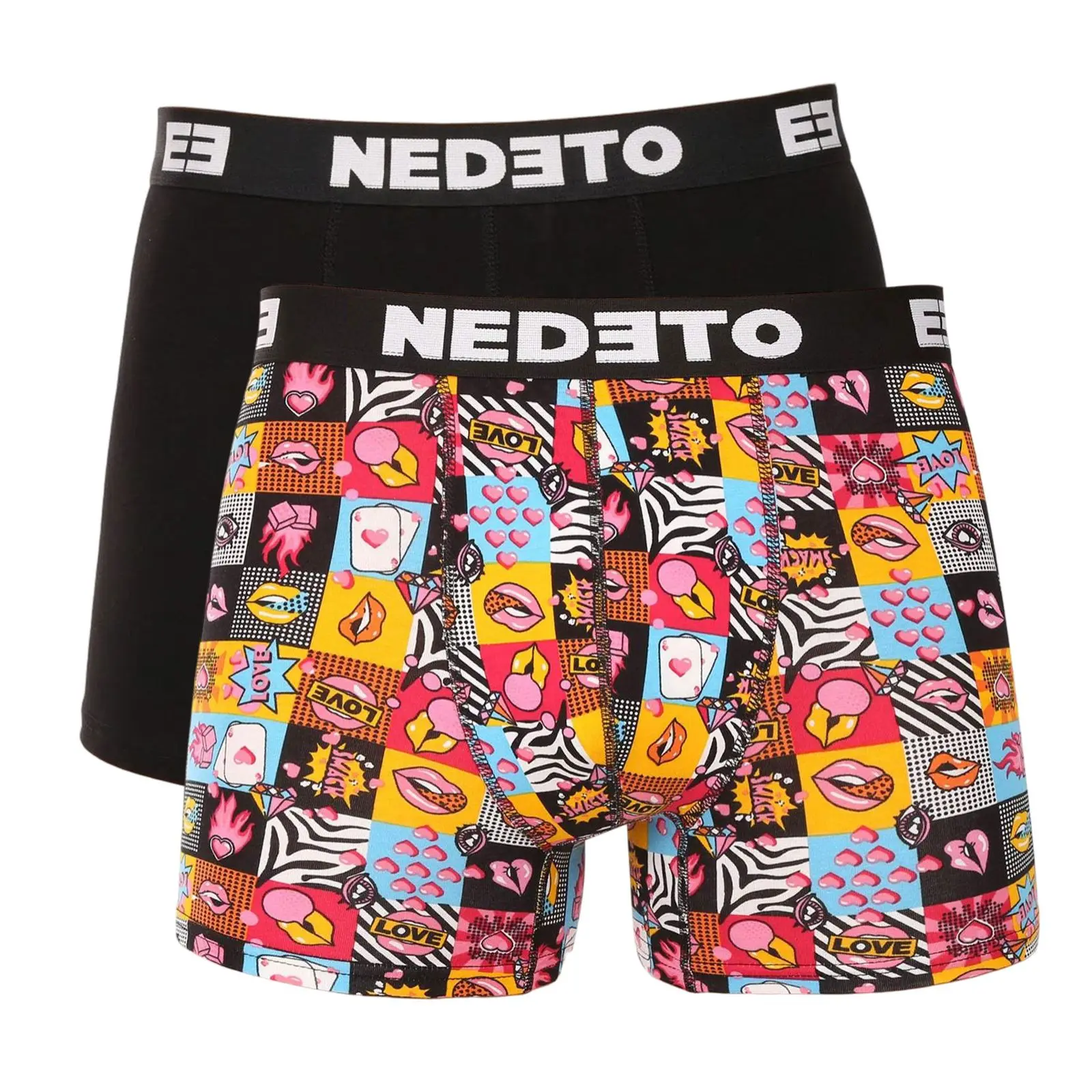 2PACK pánské boxerky Nedeto vícebarevné (2NBV3)
