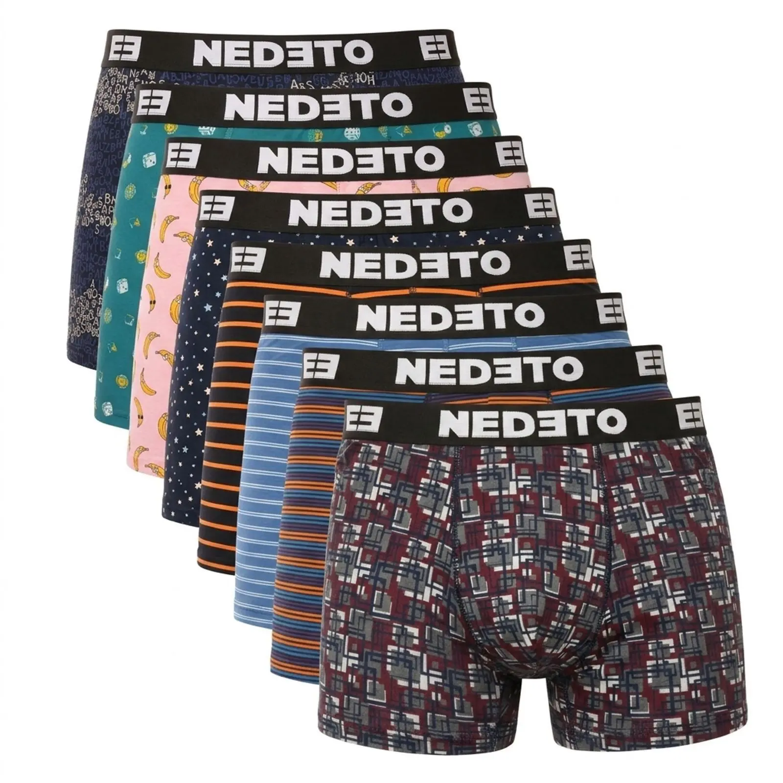 8PACK pánské boxerky Nedeto vícebarevné (8NBV4)