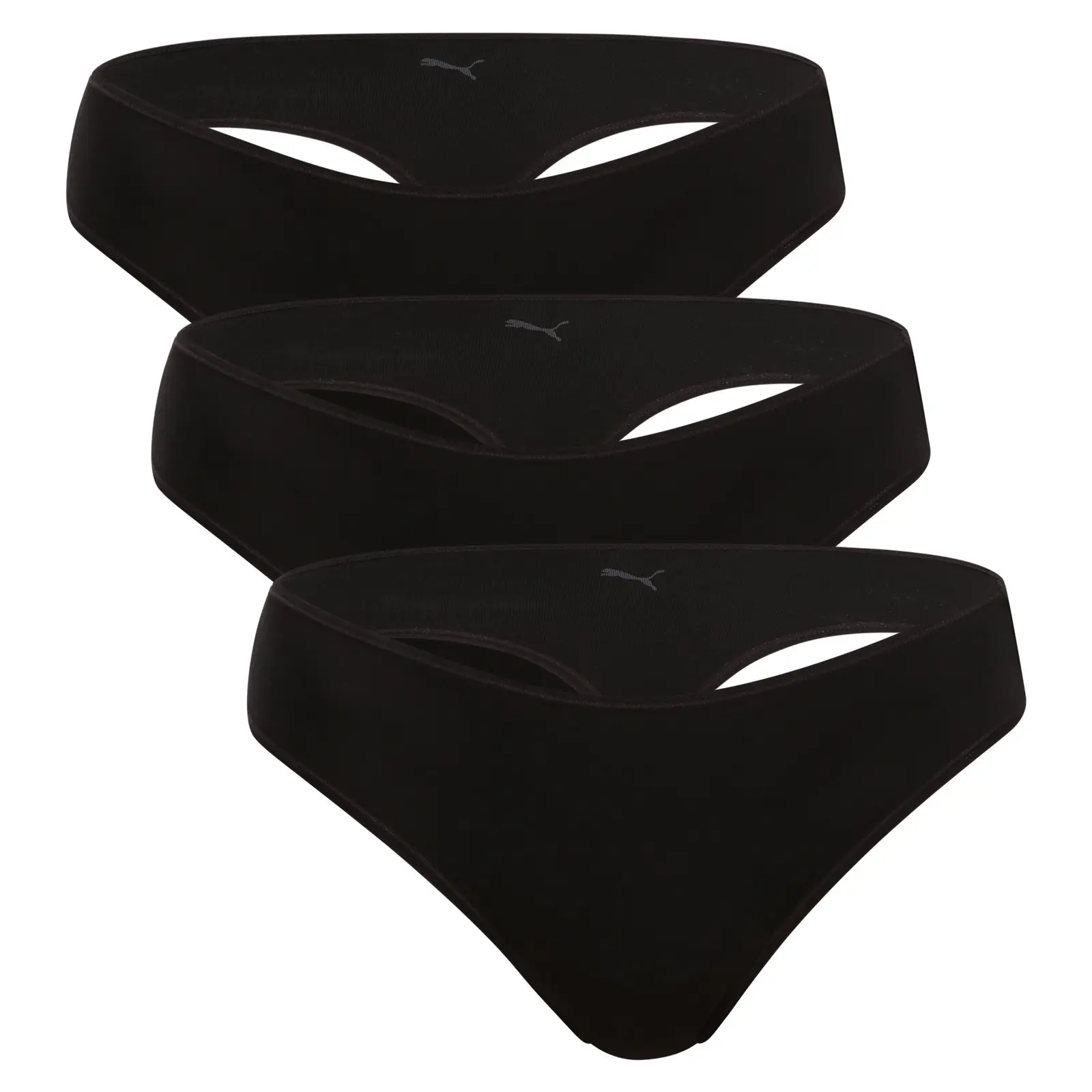 3PACK dámská tanga Puma černé (701238916 001)