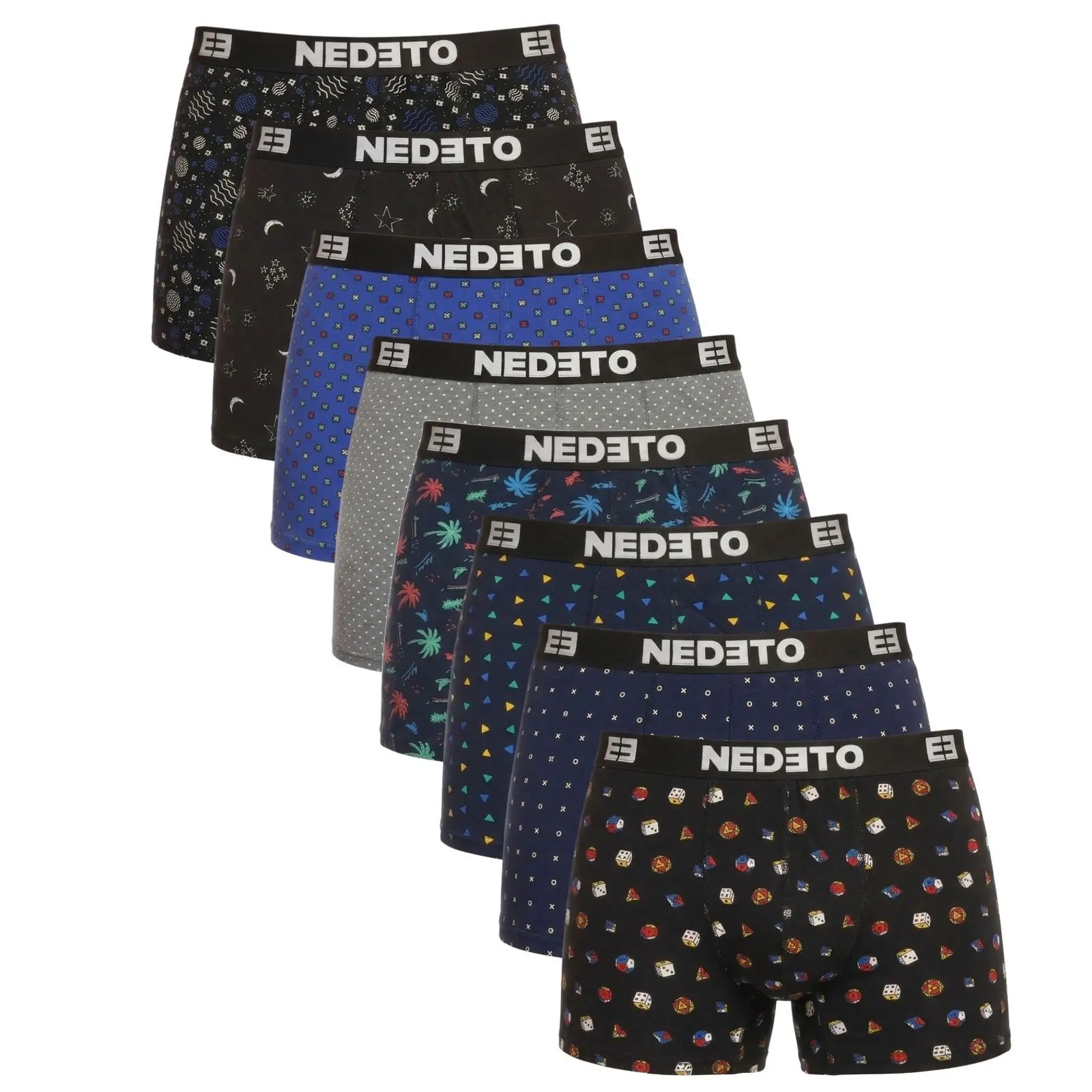 8PACK pánské boxerky Nedeto vícebarevné (8NBV5)