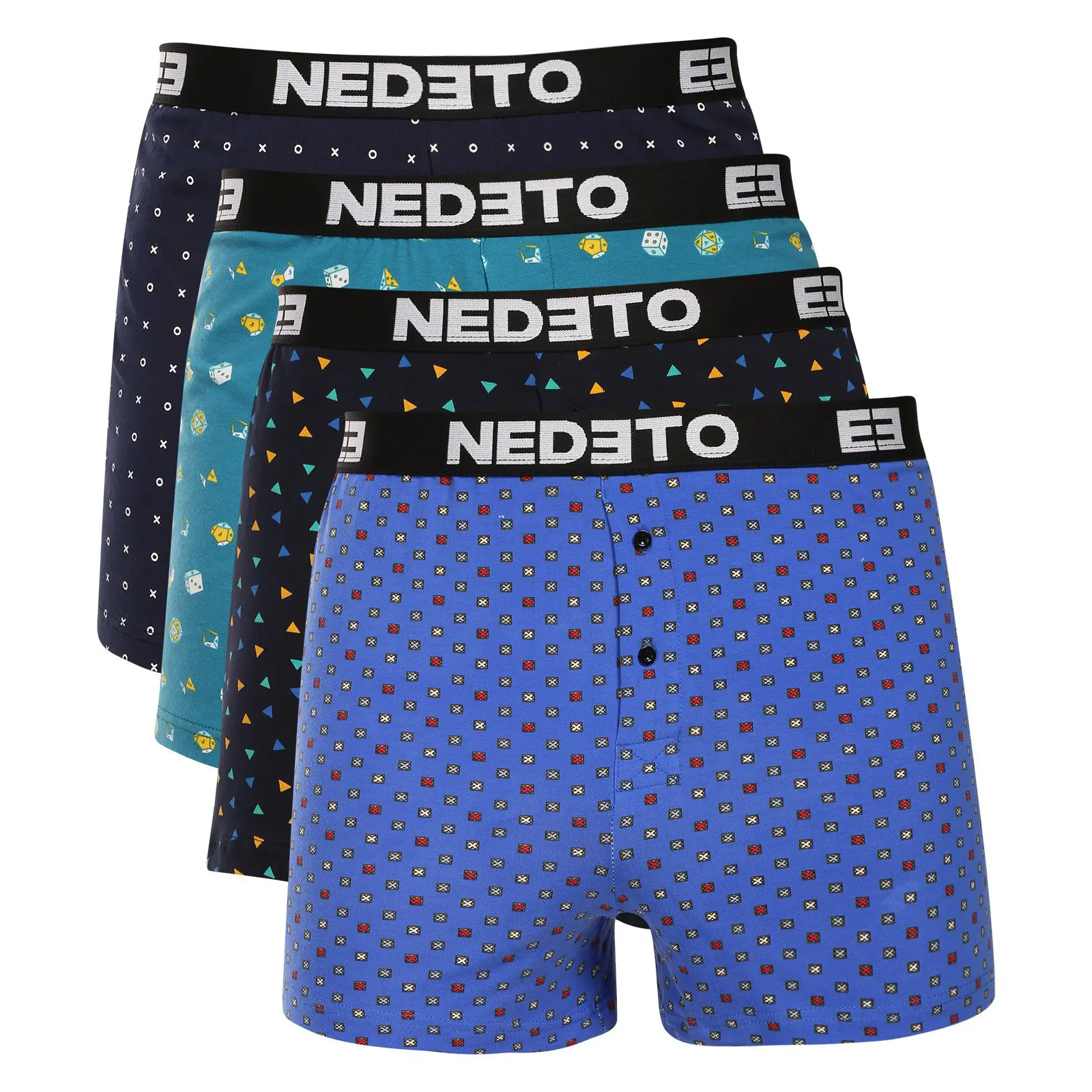 4PACK pánské trenky Nedeto vícebarevné (4NGV05)