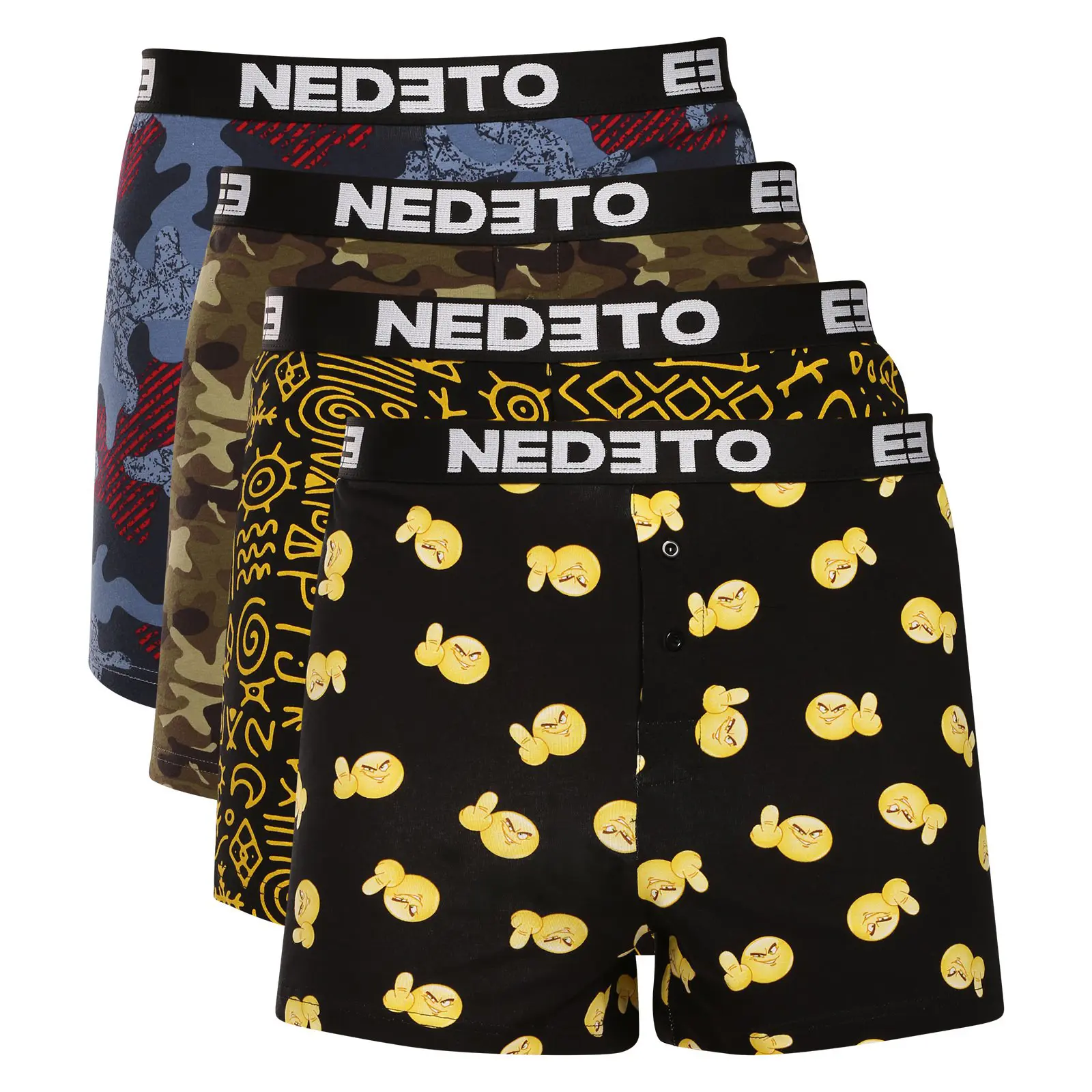 4PACK pánské trenky Nedeto vícebarevné (4NGV06)