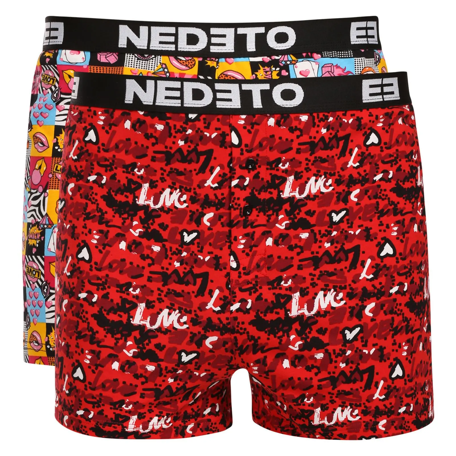 2PACK pánské trenky Nedeto vícebarevné (2NGV08)