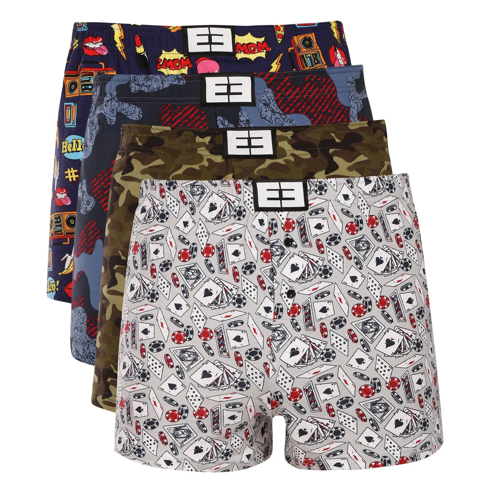 4PACK pánské trenky Nedeto vícebarevné (4NTV04)