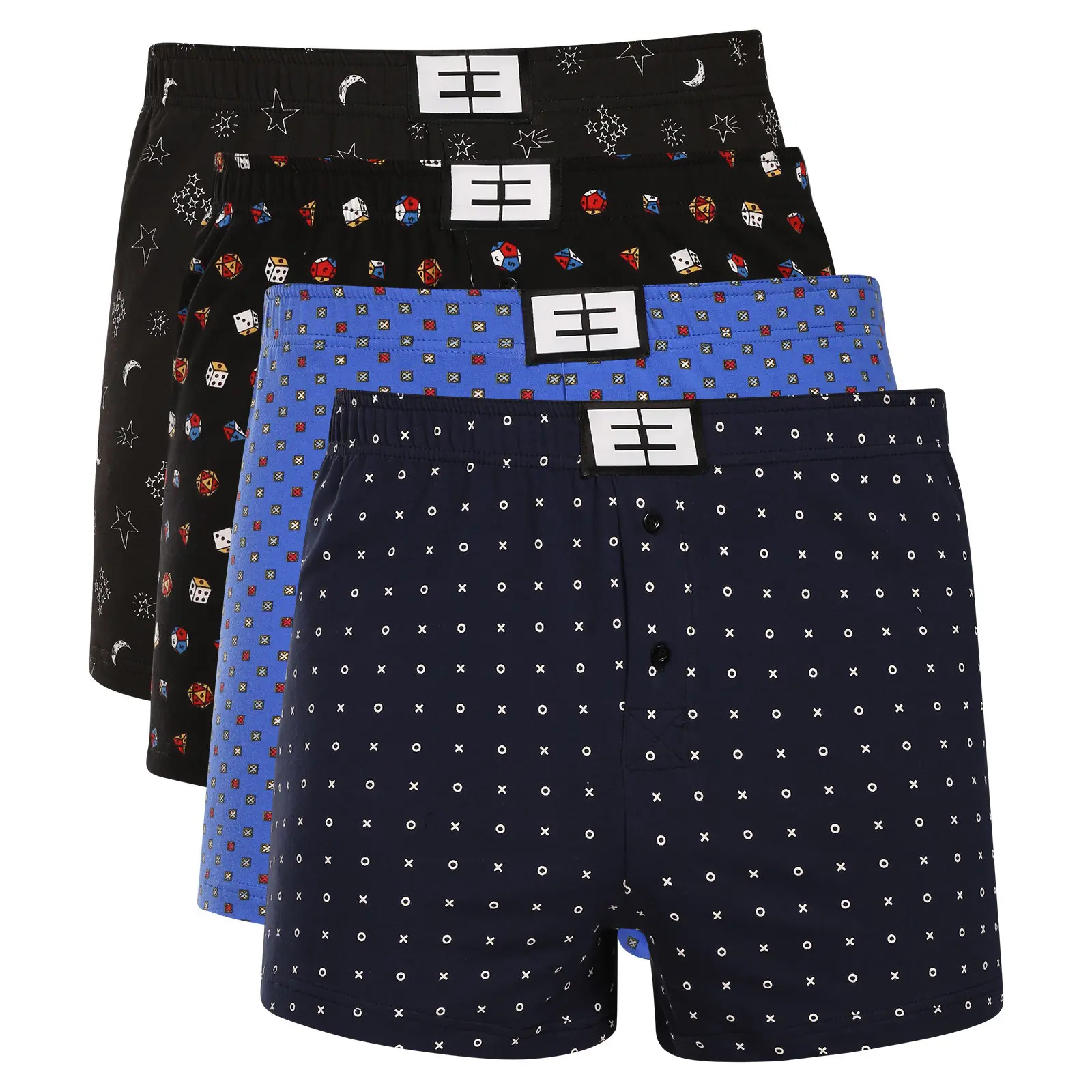 4PACK pánské trenky Nedeto vícebarevné (4NTV06) M, trenýrky