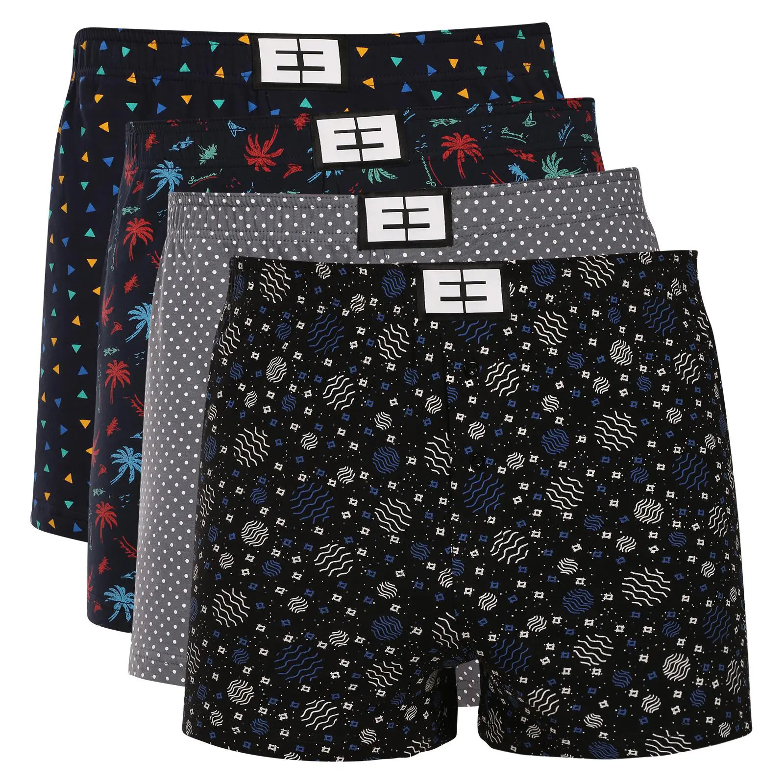 4PACK pánské trenky Nedeto vícebarevné (4NTV07) XL, trenýrky