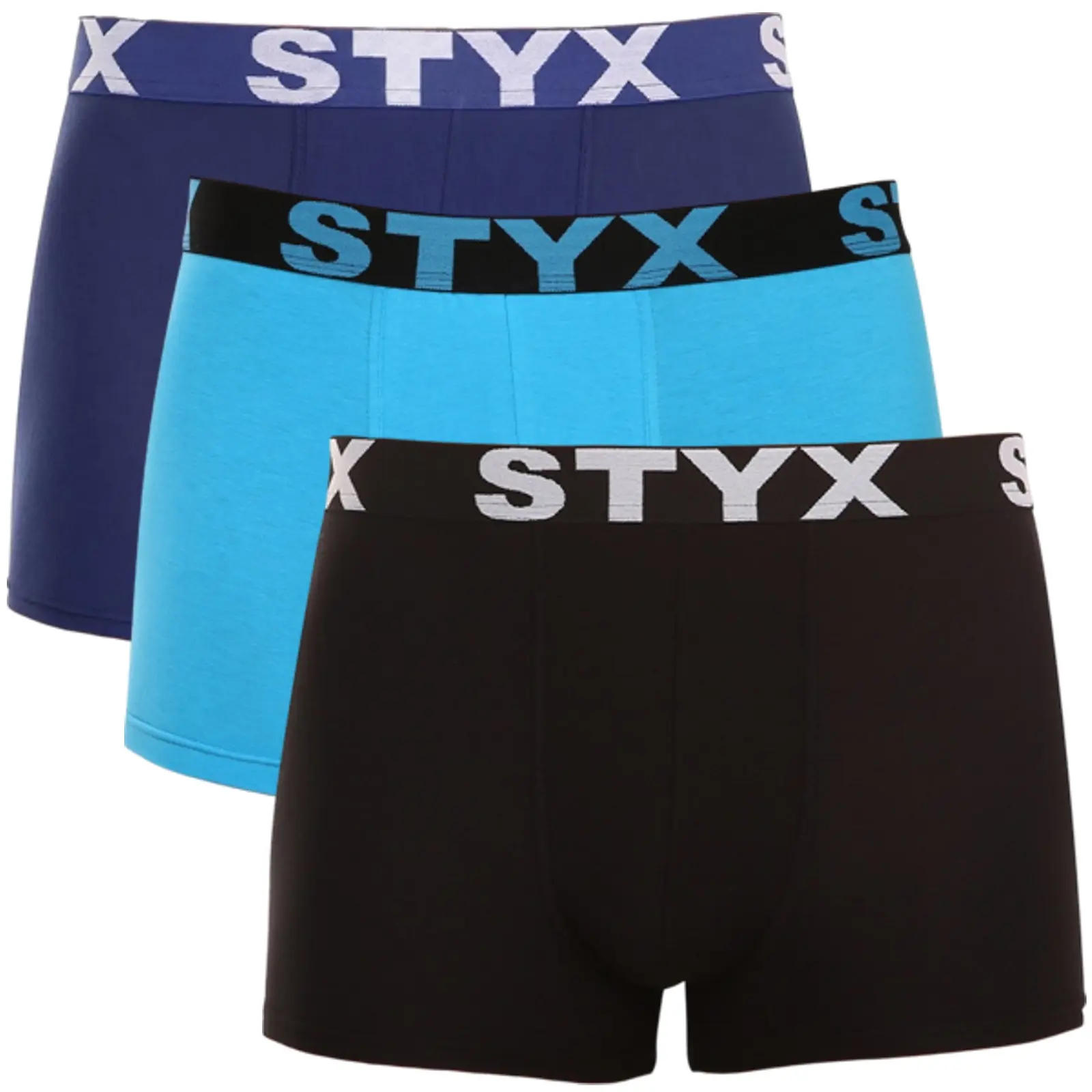 3PACK pánské boxerky Styx sportovní guma vícebarevné (3G09089)