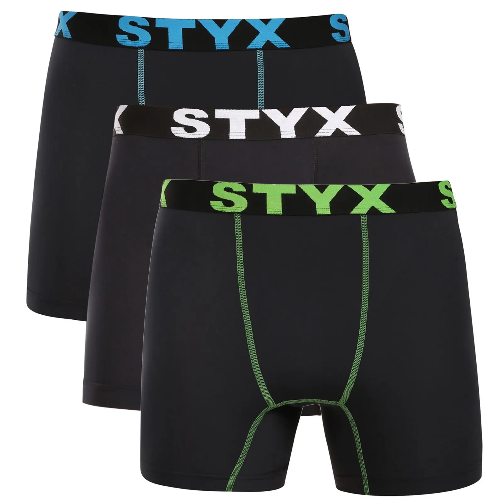 3PACK pánské funkční boxerky Styx černé (3W09023)