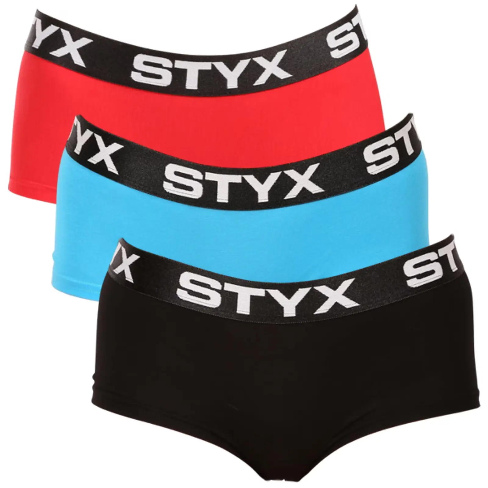 3PACK dámské kalhotky Styx s nohavičkou vícebarevné (3IN09049)