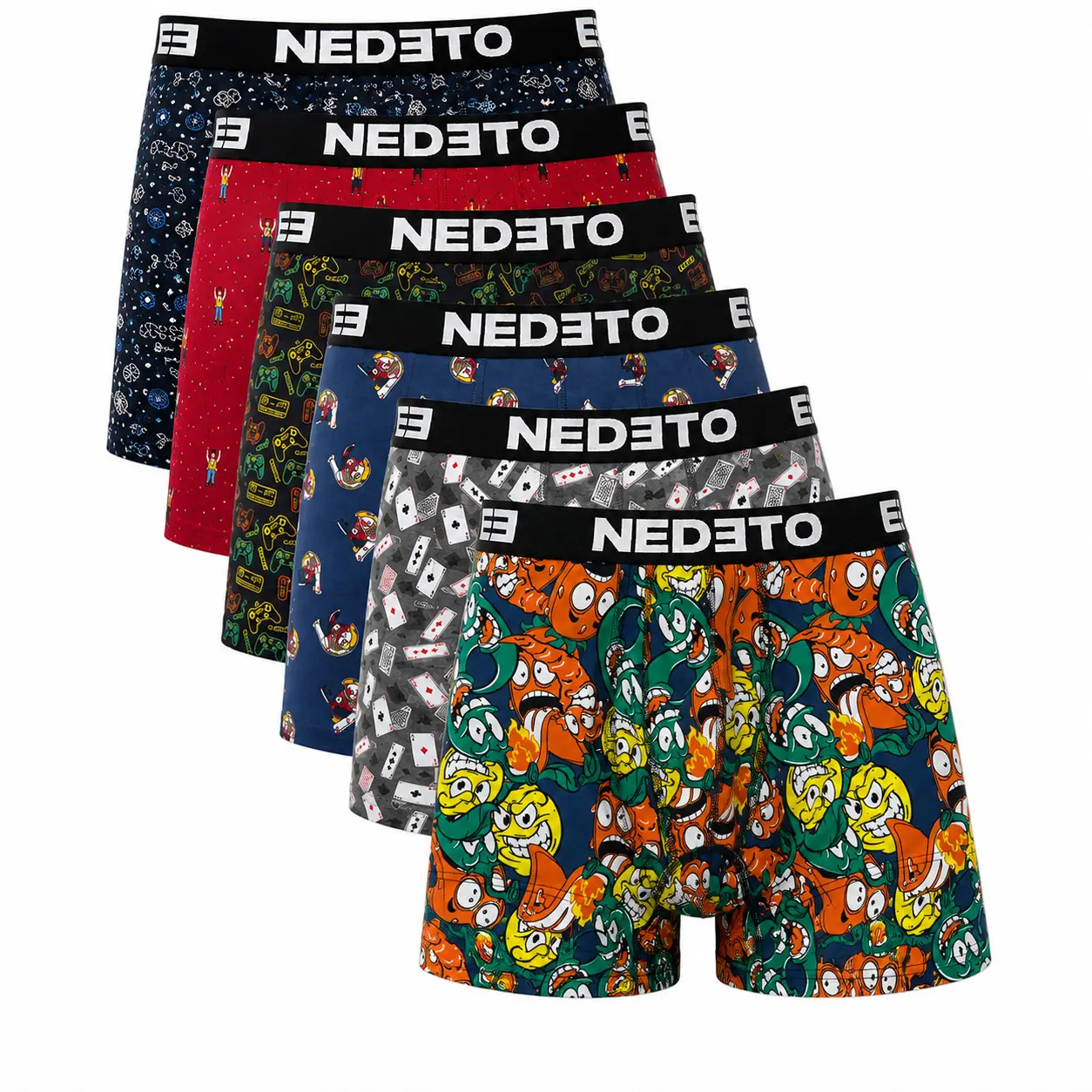 6PACK pánské boxerky Nedeto vícebarevné (6NBV1)