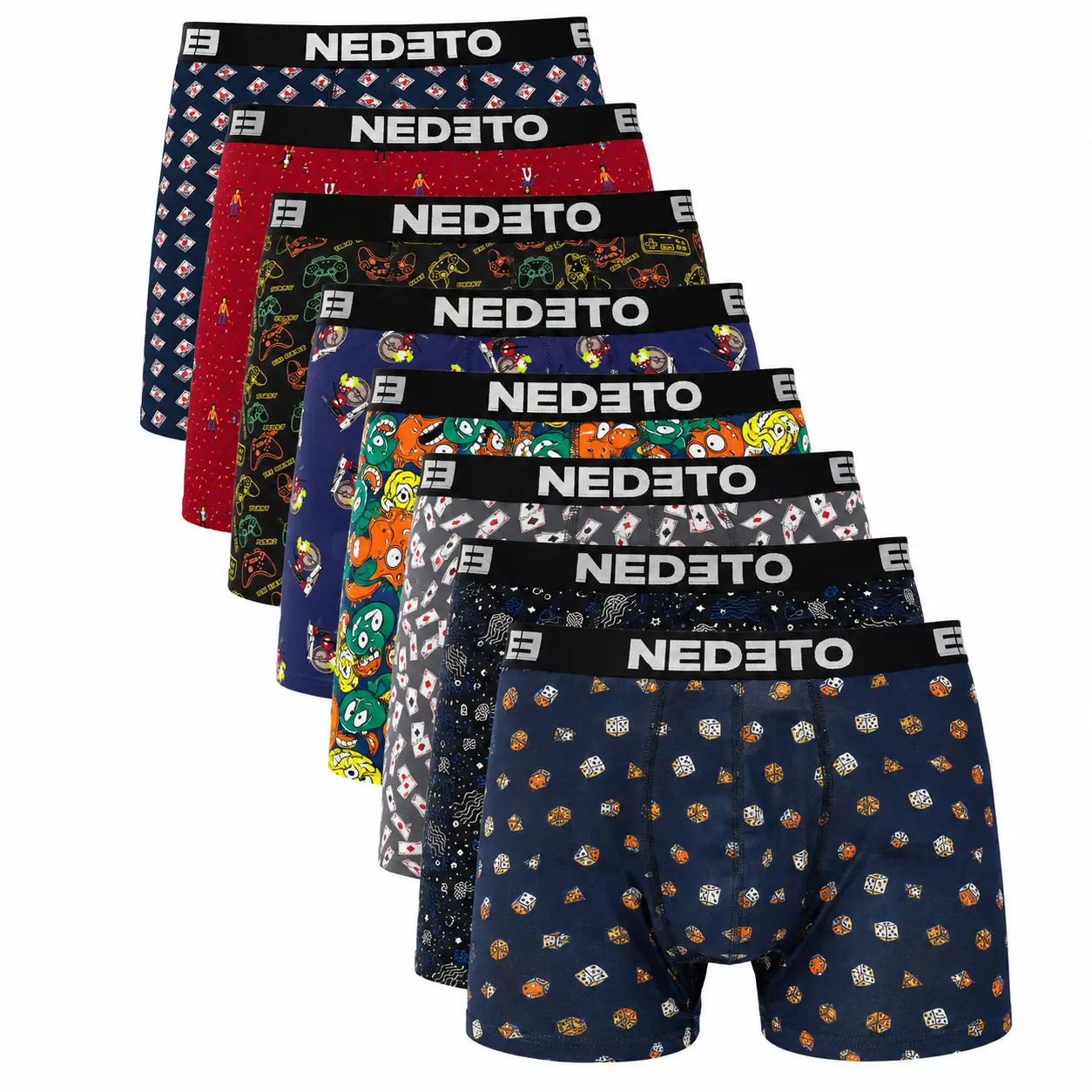 8PACK pánské boxerky Nedeto vícebarevné (8NBV7)