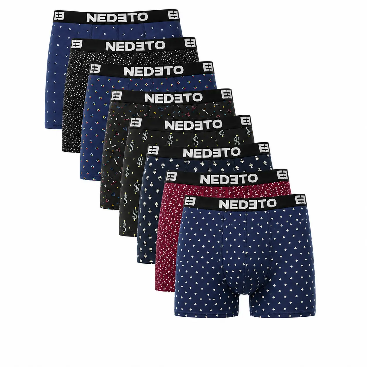 8PACK pánské boxerky Nedeto vícebarevné (8NBV8)