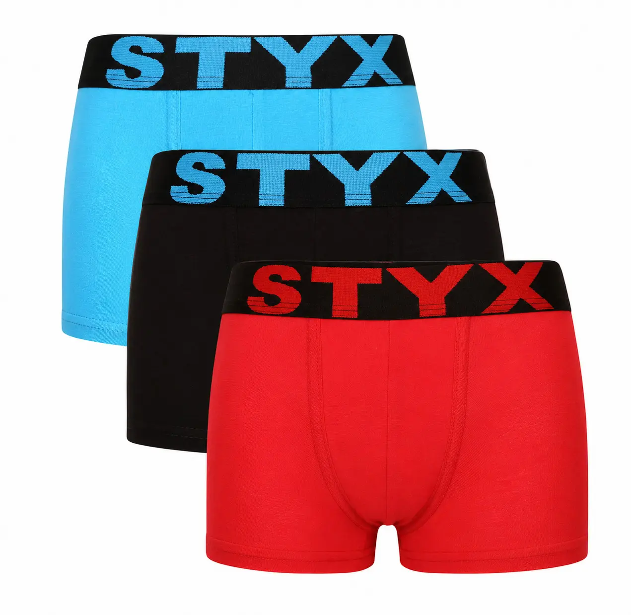 3PACK dětské boxerky Styx sportovní guma vícebarevné (3GJ09149)