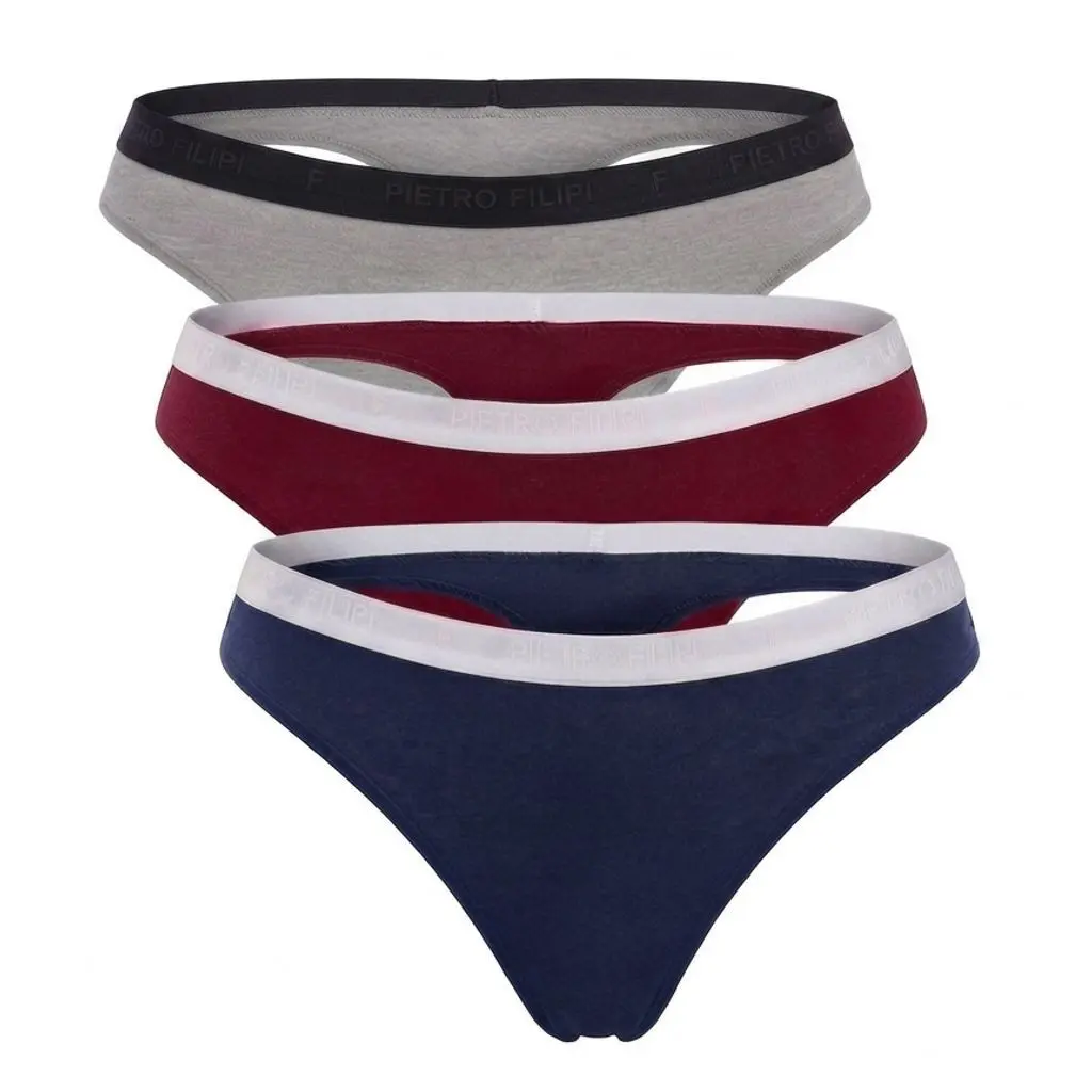 3PACK dámská tanga Pietro Filipi bambusová vícebarevná (3PLTV3)