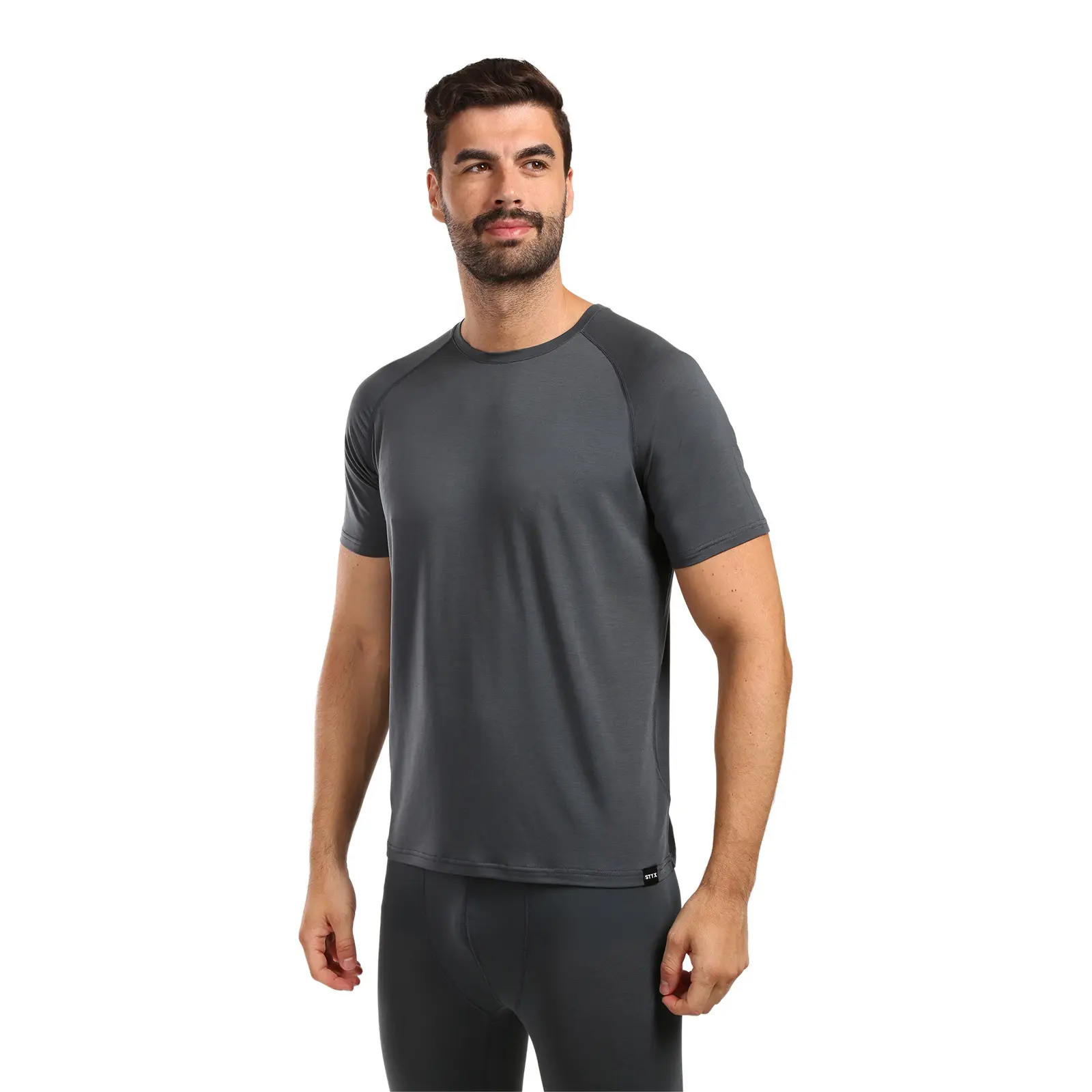 Pánské merino tričko Styx krátký rukáv šedé (TKPT1163)