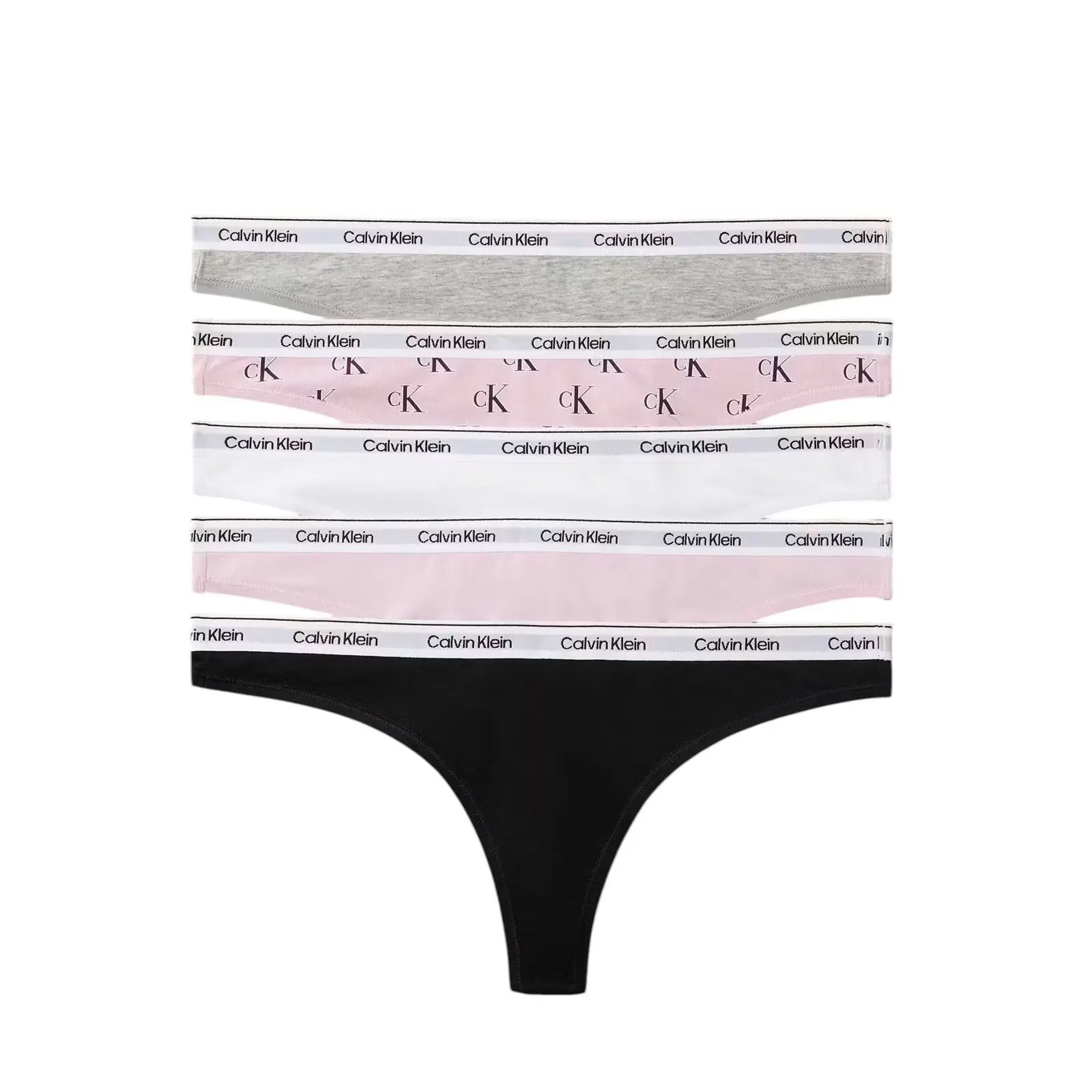 5PACK dámská tanga Calvin Klein vícebarevná (QD5221-H0W) L